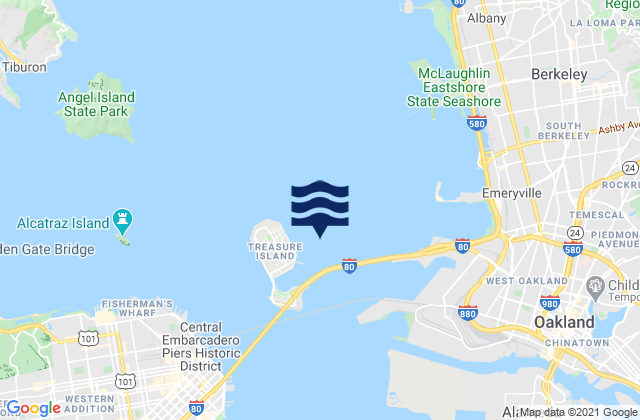 Karte der Gezeiten Treasure Island 0.3 mile east of, United States