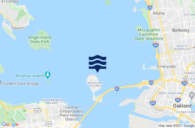 Karte der Gezeiten Treasure Island .5 mi N, United States