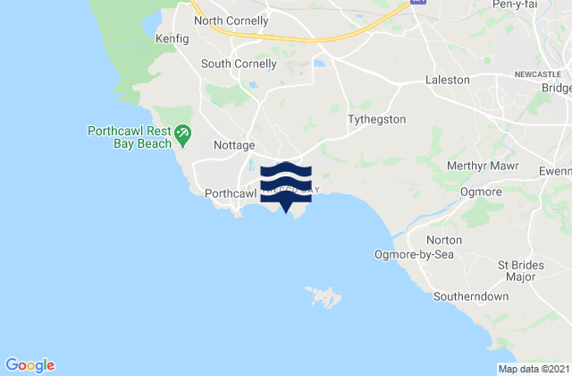 Karte der Gezeiten Trecco Bay Beach, United Kingdom