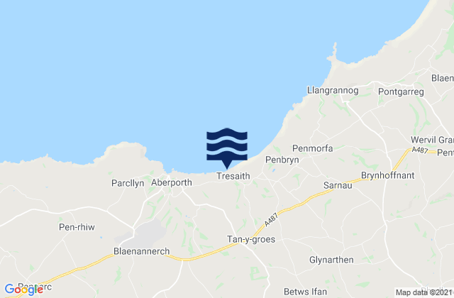 Karte der Gezeiten Tresaith Beach, United Kingdom