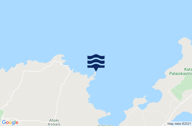 Karte der Gezeiten Trigiés, Greece