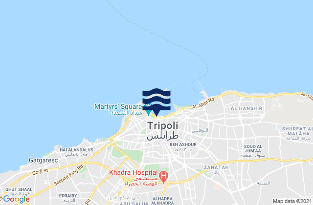 Karte der Gezeiten Tripoli, Libya