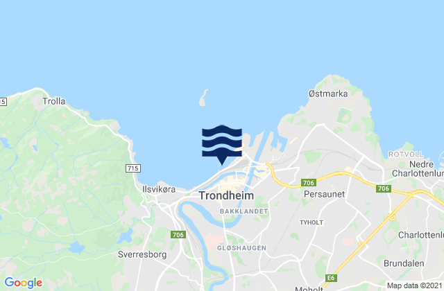 Karte der Gezeiten Trondheim, Norway