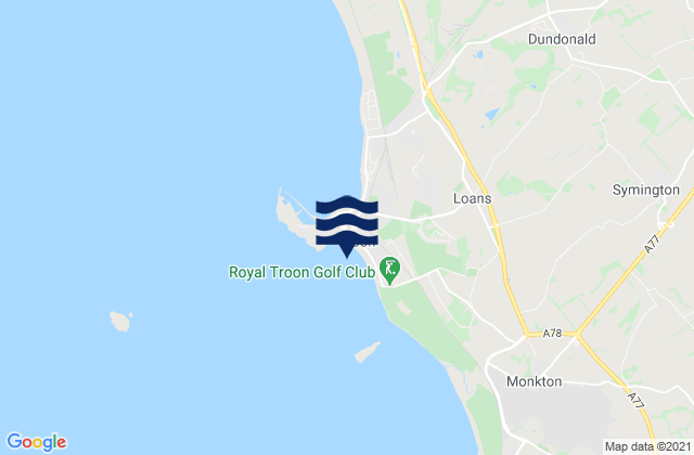 Karte der Gezeiten Troon Beach, United Kingdom