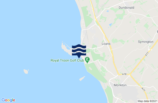 Karte der Gezeiten Troon South Sands Beach, United Kingdom