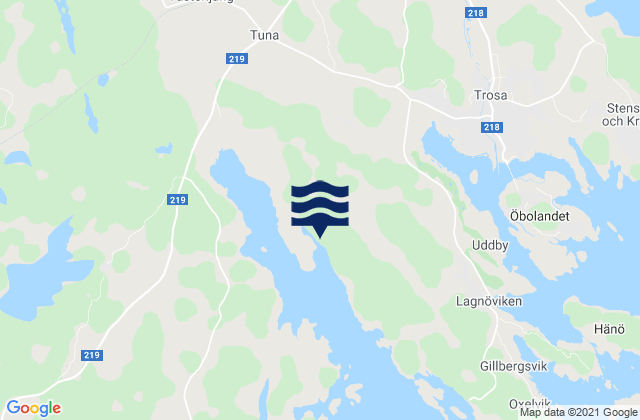 Karte der Gezeiten Trosa Kommun, Sweden