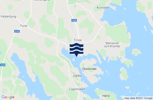 Karte der Gezeiten Trosa, Sweden
