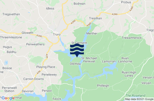 Karte der Gezeiten Truro, United Kingdom