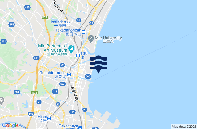 Karte der Gezeiten Tsu Ko Iseno Umi, Japan
