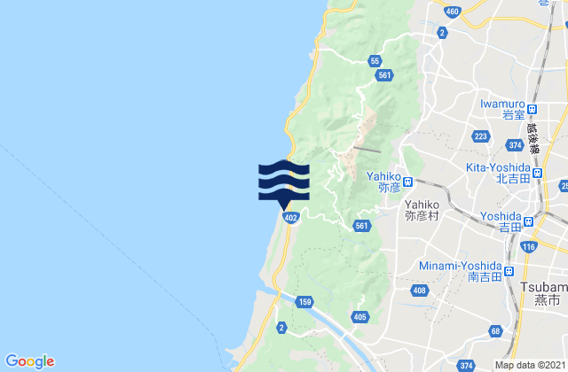 Karte der Gezeiten Tsubame Shi, Japan