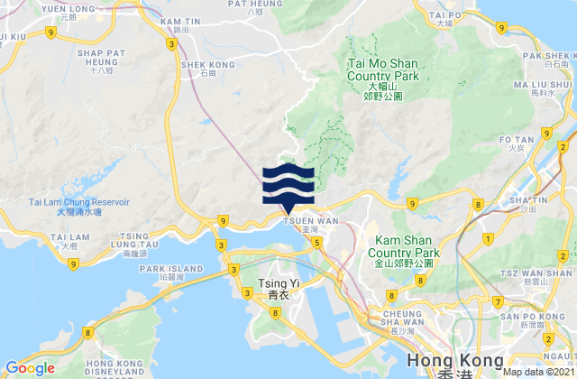 Karte der Gezeiten Tsuen Wan District, Hong Kong