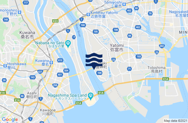 Karte der Gezeiten Tsushima, Japan