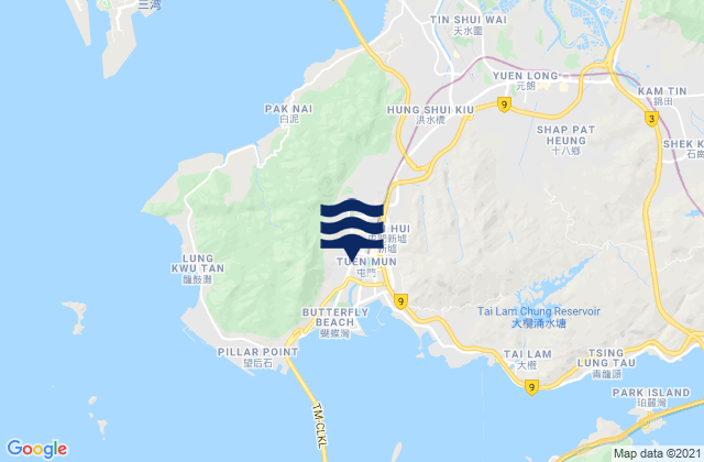 Karte der Gezeiten Tuen Mun, Hong Kong