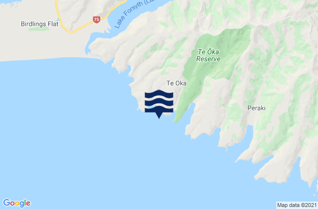 Karte der Gezeiten Tumbledown Bay, New Zealand