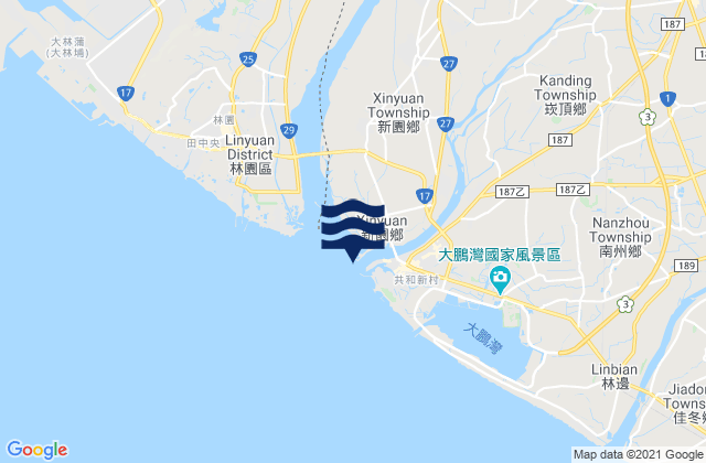 Karte der Gezeiten Tung-kang Po-ti, Taiwan