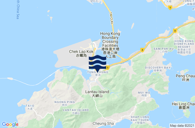 Karte der Gezeiten Tung Chung, Hong Kong