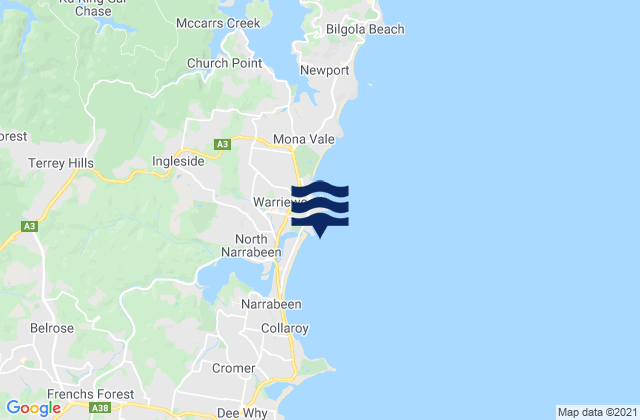 Karte der Gezeiten Turimetta Beach, Australia