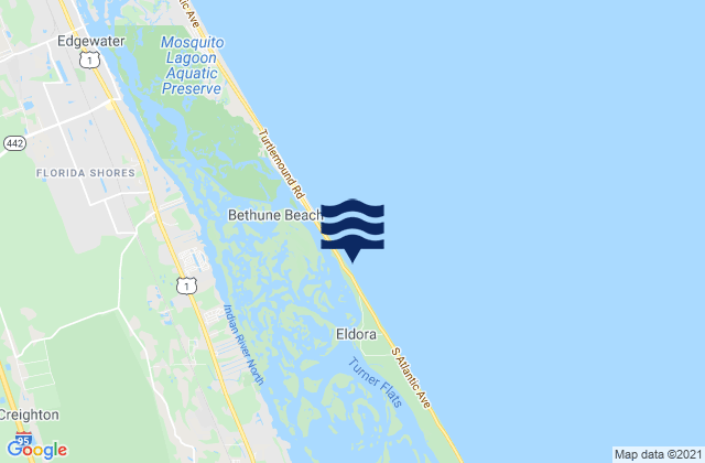 Karte der Gezeiten Turtle Mound Mosquito Lagoon, United States