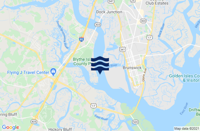 Karte der Gezeiten Turtle River off Andrews Island, United States