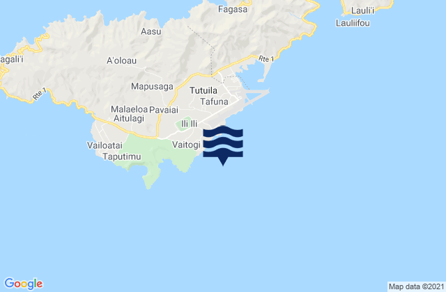 Karte der Gezeiten Tuālāuta County, American Samoa