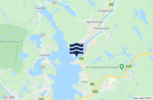 Karte der Gezeiten Tveit, Norway