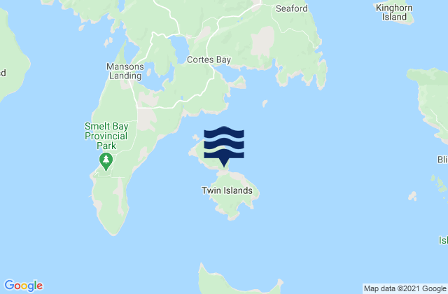 Karte der Gezeiten Twin Islands, Canada