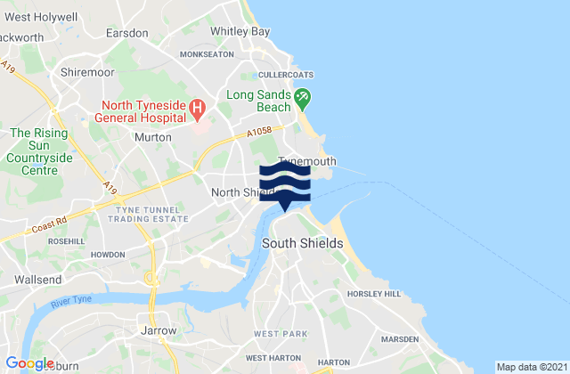 Karte der Gezeiten Tyne River Entrance, United Kingdom