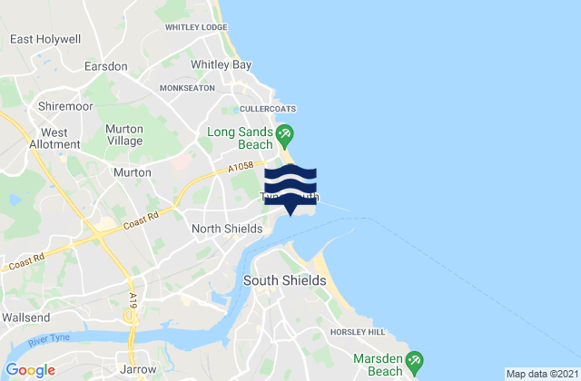 Karte der Gezeiten Tynemouth - Longsands, United Kingdom