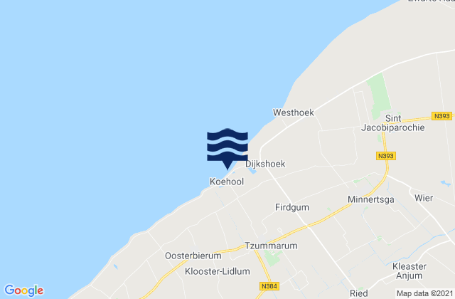Karte der Gezeiten Tzummarum, Netherlands