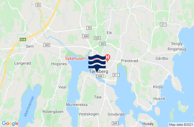 Karte der Gezeiten Tønsberg, Norway