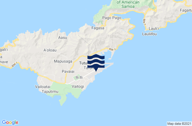 Karte der Gezeiten Tāfuna, American Samoa