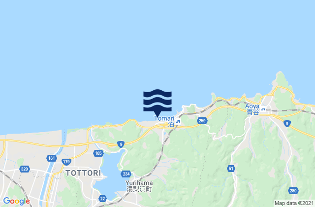 Karte der Gezeiten Tōhaku-gun, Japan