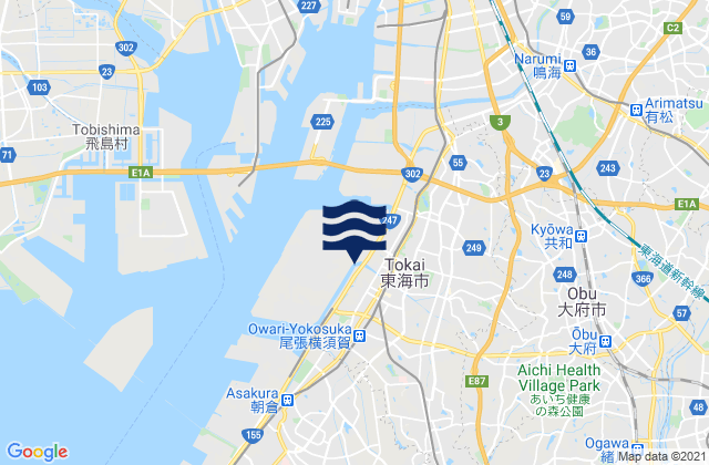 Karte der Gezeiten Tōkai-shi, Japan