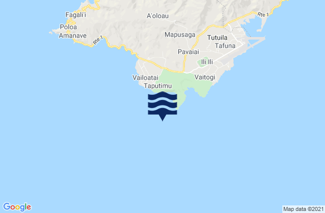 Karte der Gezeiten Tūalātai County, American Samoa