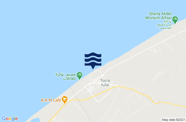 Karte der Gezeiten Tūkrah, Libya