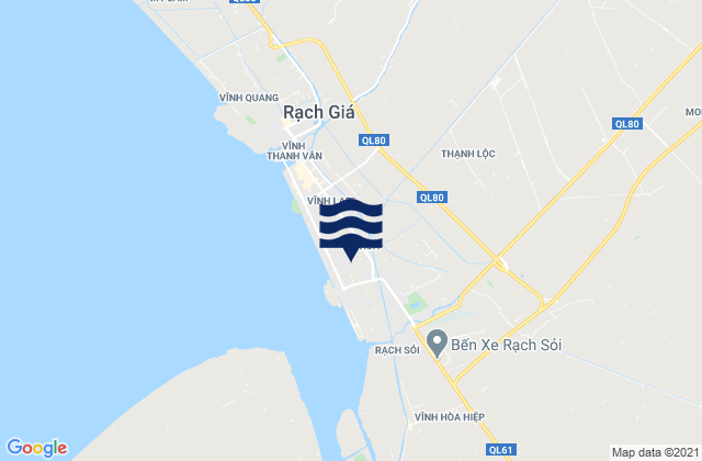 Karte der Gezeiten Tỉnh Kiến Giang, Vietnam