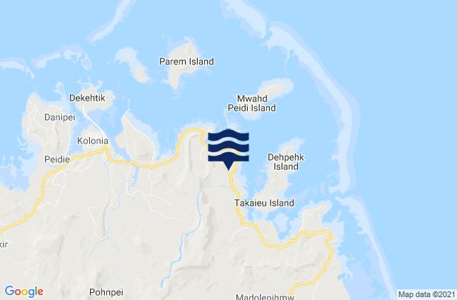 Karte der Gezeiten U Municipality, Micronesia