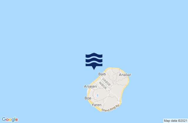 Karte der Gezeiten Uaboe District, Nauru