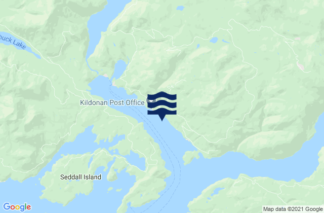 Karte der Gezeiten Uchucklesit Inlet, Canada