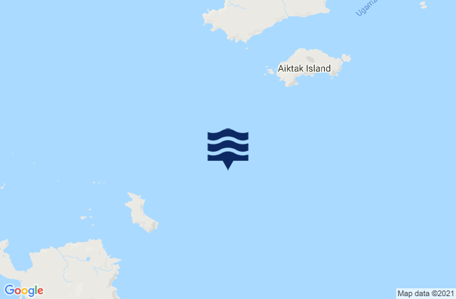 Karte der Gezeiten Ugamak Strait off Kaligagan Island, United States
