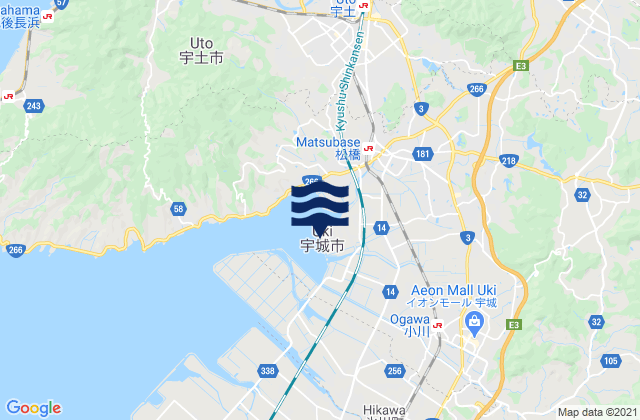 Karte der Gezeiten Uki Shi, Japan
