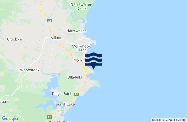 Karte der Gezeiten Ulladulla Harbour, Australia