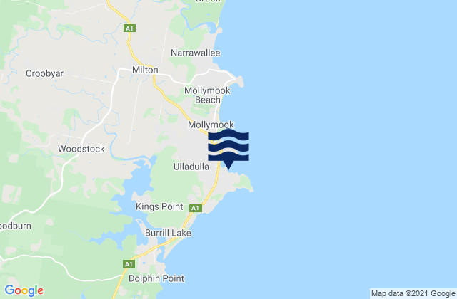 Karte der Gezeiten Ulladulla, Australia