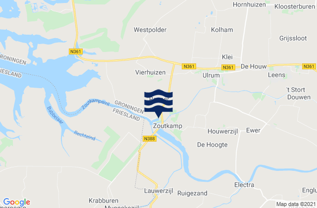 Karte der Gezeiten Ulrum, Netherlands