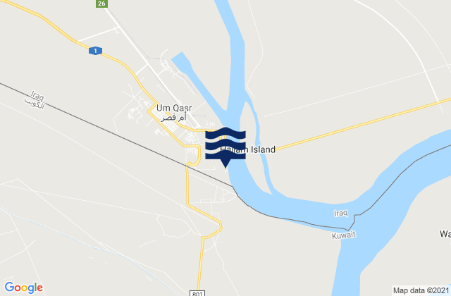 Karte der Gezeiten Um Qasr, Iraq