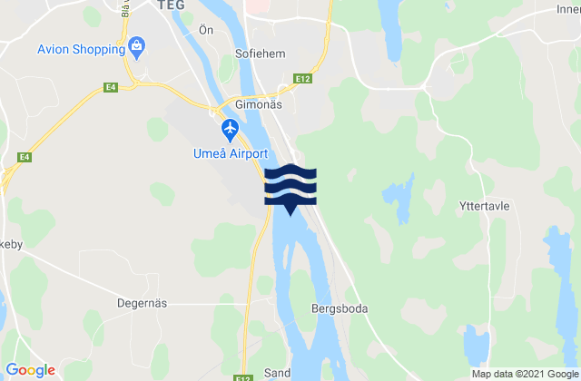 Karte der Gezeiten Umeå, Sweden