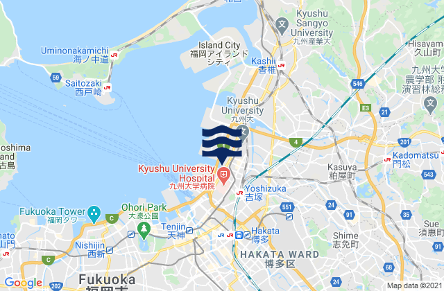 Karte der Gezeiten Umi, Japan
