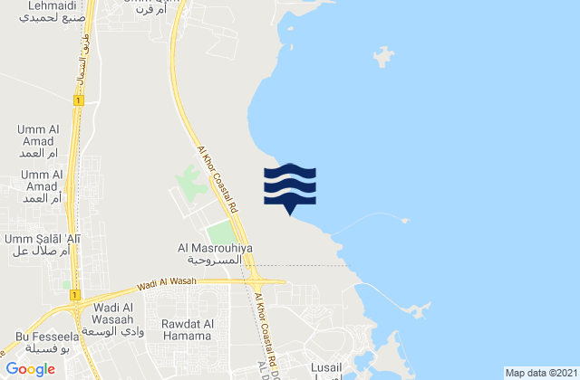 Karte der Gezeiten Umm Şalāl Muḩammad, Qatar