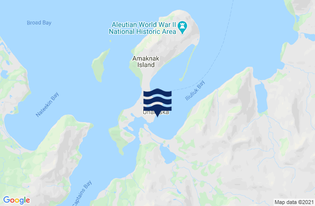 Karte der Gezeiten Unalaska (Dutch Harbor), United States
