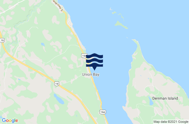 Karte der Gezeiten Union Bay, Canada